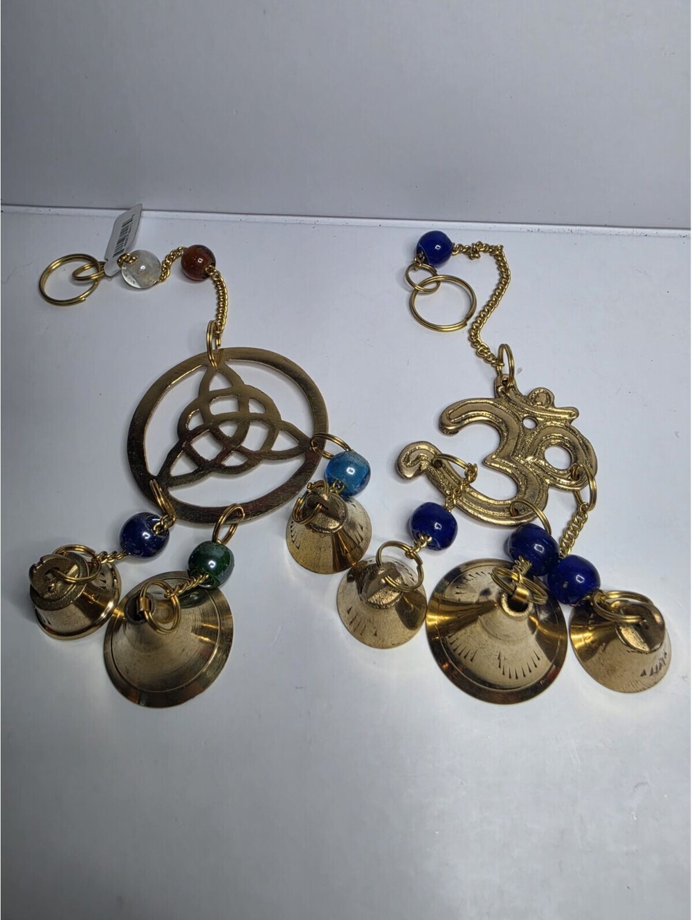 Brass Triquetra Wind Chime Celtic Knot 3 Hanging Bells Meditation Yoga Home Deco